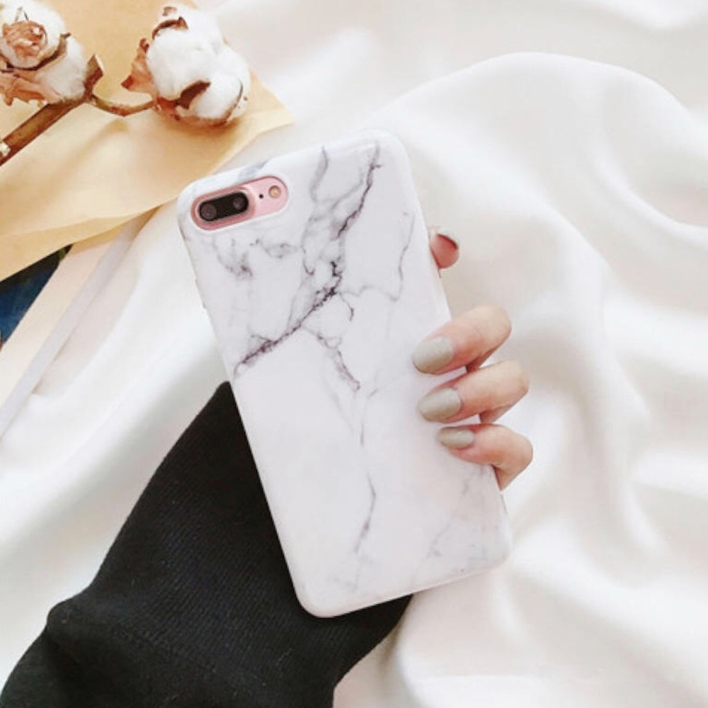 White Marble Print Case for iPhone and Samsung